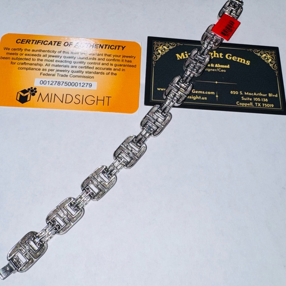 Real diamond gucci link custom made mens bracelet, 4.58 cttw FREE APPRAISAL, - Picture 5 of 8